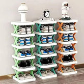 Foldable X Shape Plastic Shoe Rack