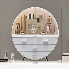 Makeup Organizer Brush Holder Cosmetic Storage Box with Dust Free Cover Portable Waterproof Lid Dust Proof Drawers for Lipstick