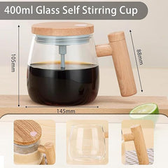 Glass Self Stirring Cup for Making Coffee