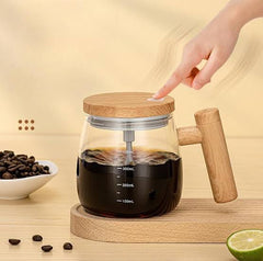 Glass Self Stirring Cup for Making Coffee