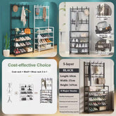 5 Layer Attachable Coat Hanger With Shoes Rack