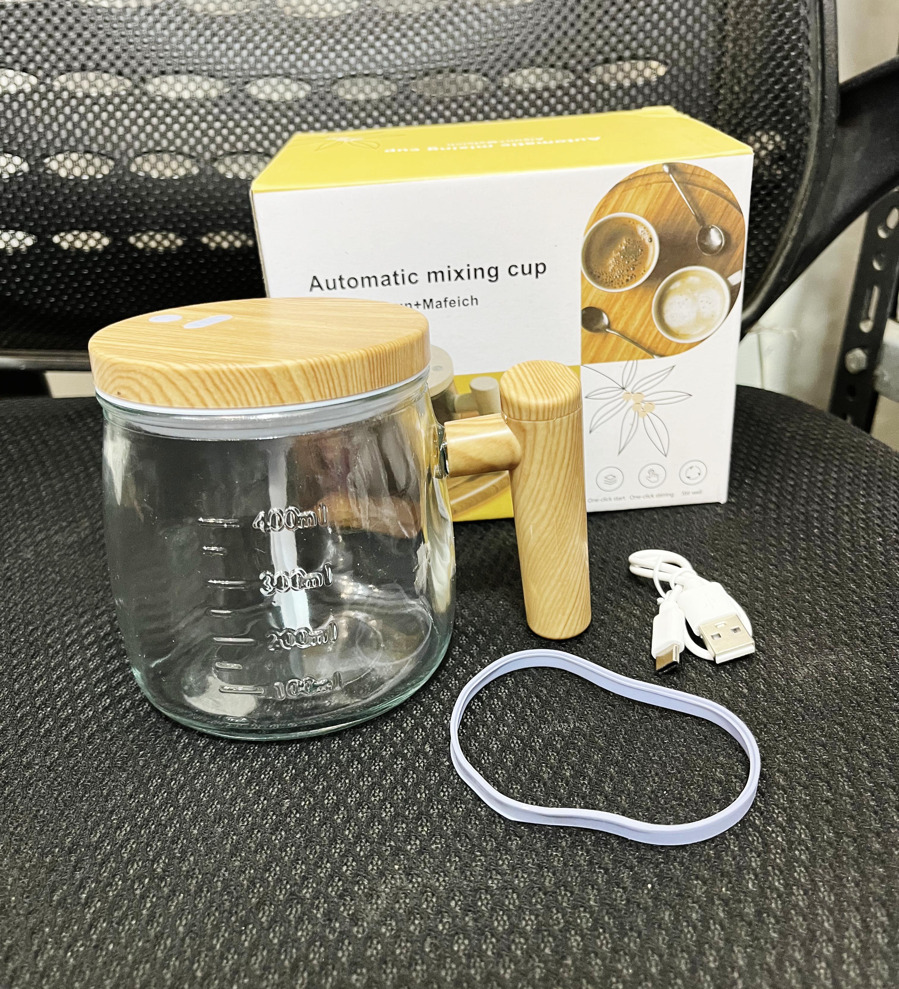 Glass Self Stirring Cup for Making Coffee