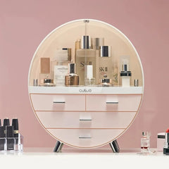 Makeup Organizer Brush Holder Cosmetic Storage Box with Dust Free Cover Portable Waterproof Lid Dust Proof Drawers for Lipstick