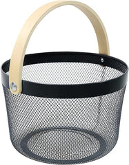 Multifunction Storage basket/Organizer with Wooden Handle
