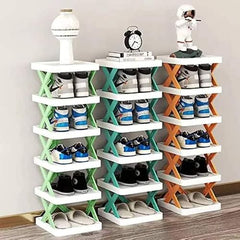 Foldable X Shape Plastic Shoe Rack