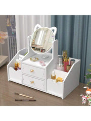 Kitty 2 Drawer Table Mirror Makeup Organizer