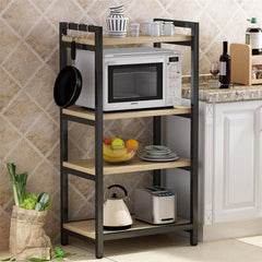 Microwave Oven Stand Rack 4 Layers Wood Storage Rack