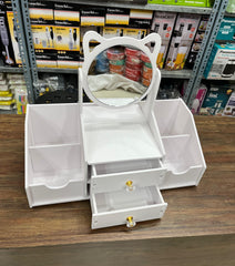 Kitty 2 Drawer Table Mirror Makeup Organizer