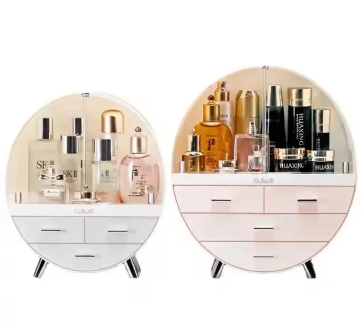 Makeup Organizer Brush Holder Cosmetic Storage Box with Dust Free Cover Portable Waterproof Lid Dust Proof Drawers for Lipstick