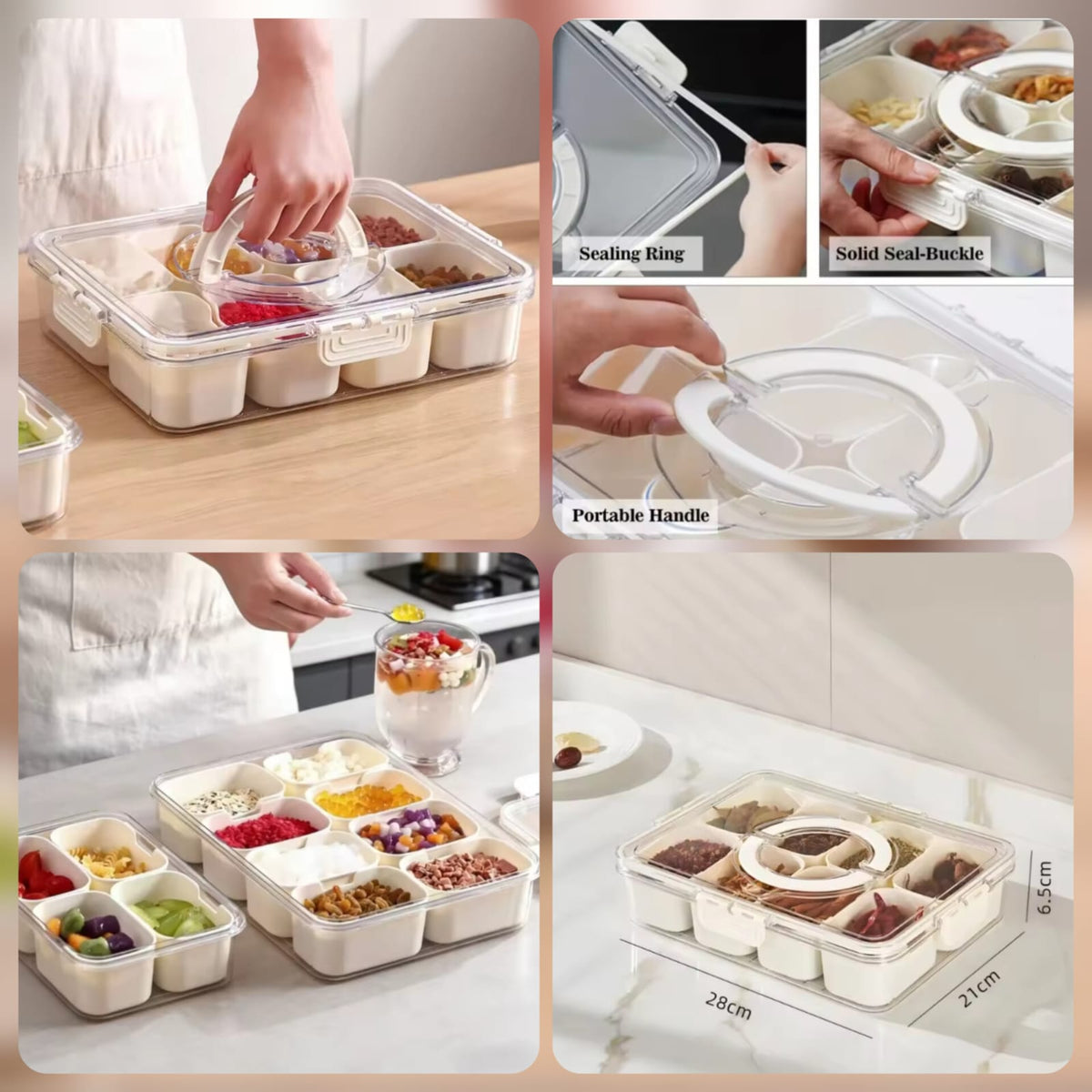 8 Grid Food Grade Snacks Storage Box