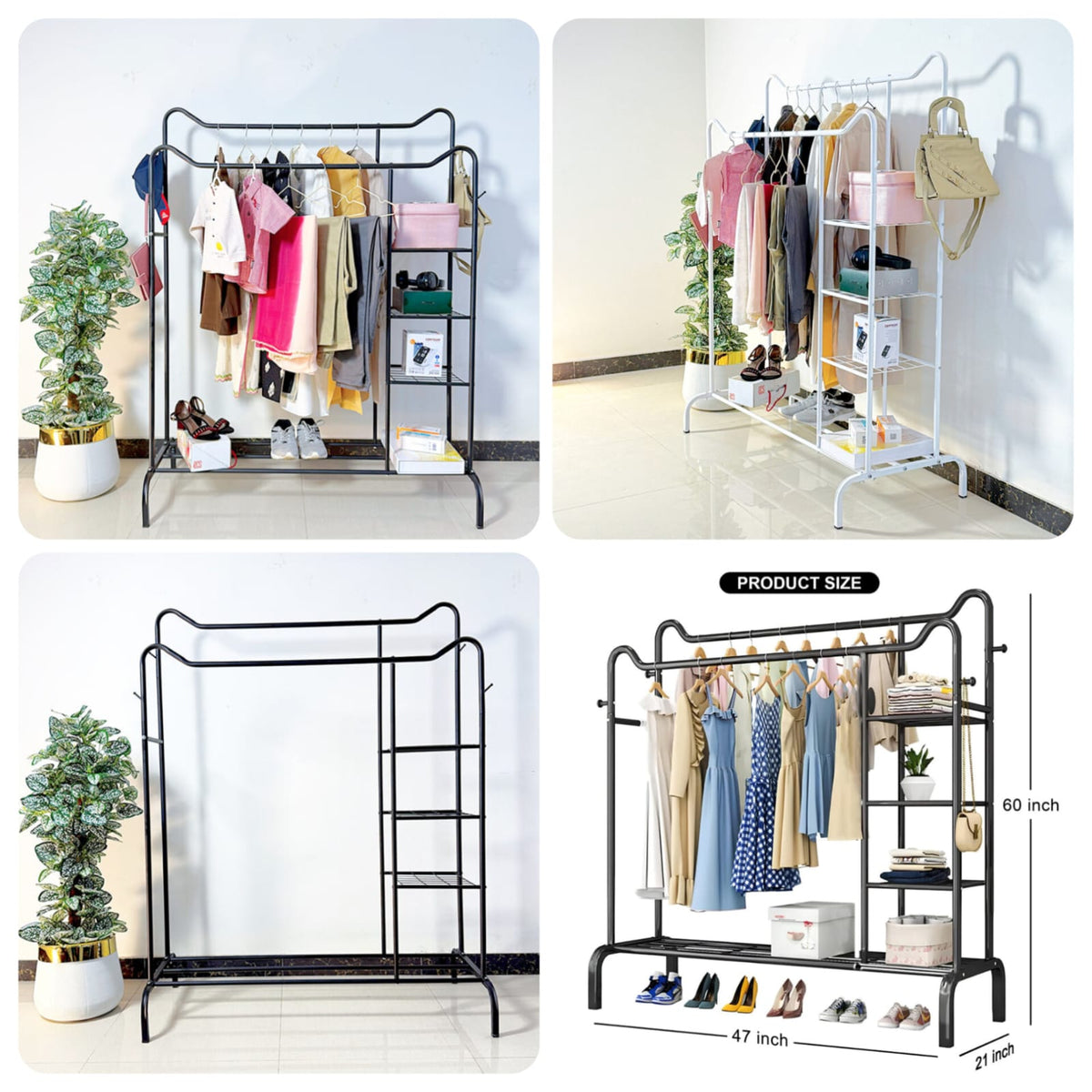Space-Saving Metal Clothes Stand