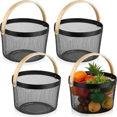 Multifunction Storage basket/Organizer with Wooden Handle