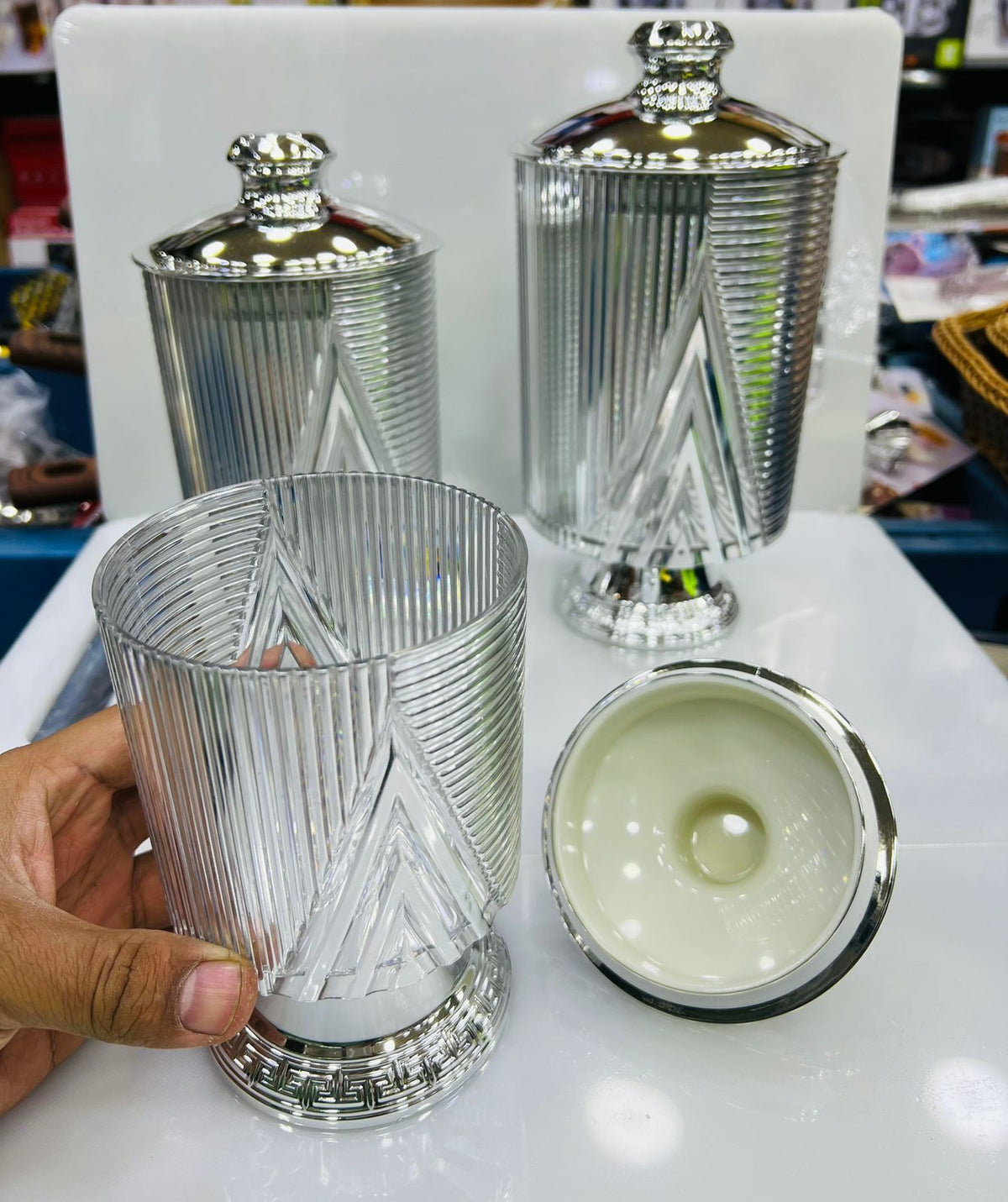 ACRYLIC SPICE AND GROCERIES JAR 3 - Pcs set