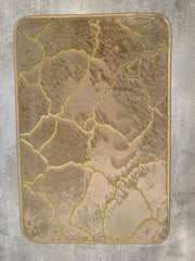 Luxurious Gold Stripe Anti-Slip Faux Rabbit Fur Mat