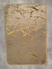 Luxurious Gold Stripe Anti-Slip Faux Rabbit Fur Mat