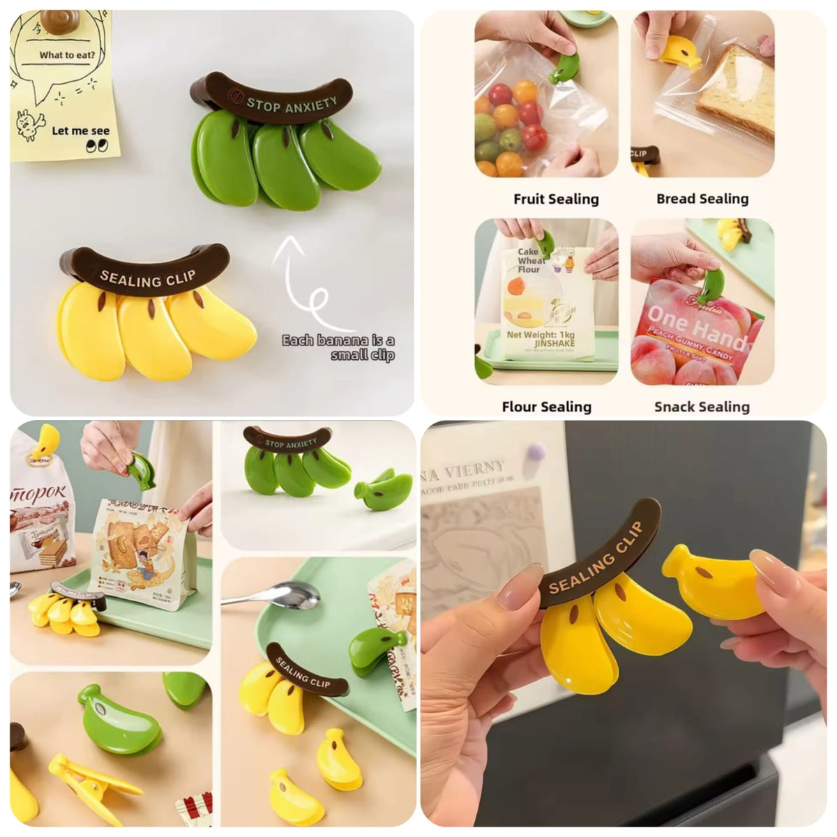 Banana Fridge Magnetic Sealing Clip