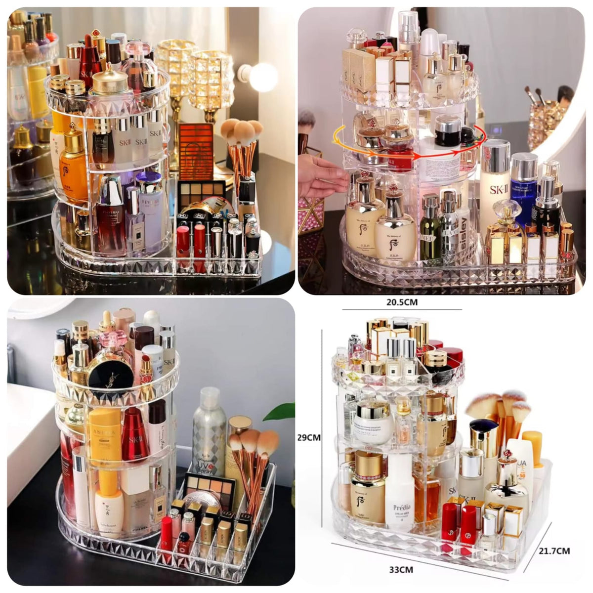 360° 2in1 Rotating Cosmetic Organizer