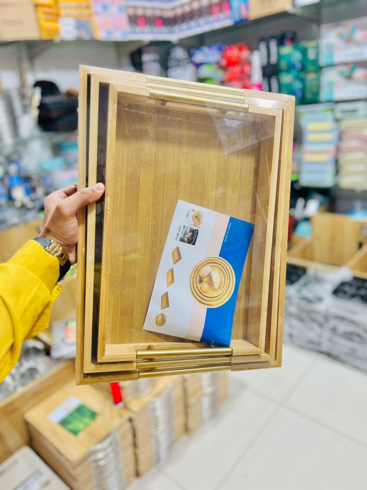 Wooden Tray Set 3pcs
