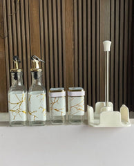 Oil Bottle & Spice Jar 4pcs Set
