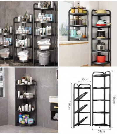 Foldable Corner Shelf with Tripod Base