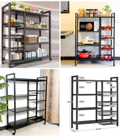 Multifunctional Storage Rack with Wheels